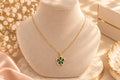Collier Flocon Vert doré en acier inoxydable