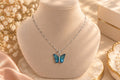 Collier Papillon argenté en acier inoxydable